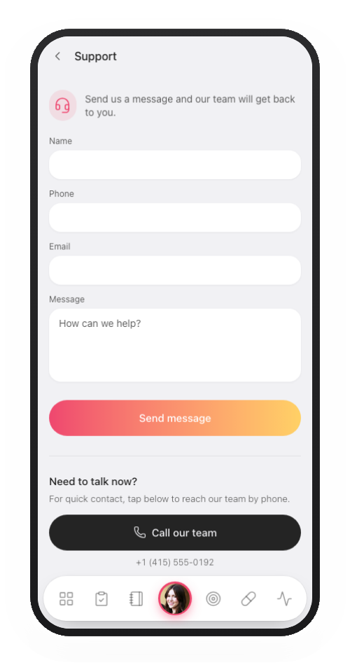 In-app support